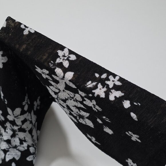 Papa Vancouver Tunic Womens L Black Floral Layered 3/4 Sheer Sleeves Lagenlook - Picture 13 of 16